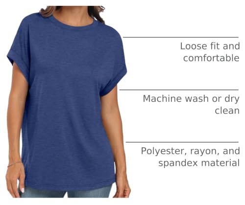 AUTOMET Women's Oversized Short Sleeve T Shirts Summer Tops - color: Blue, size: XX-Large