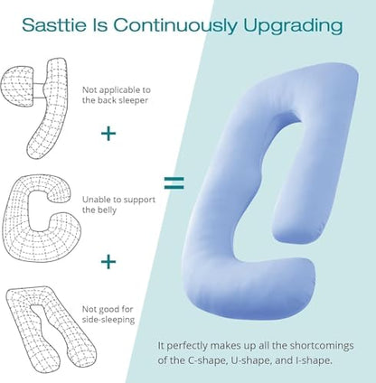 Cooling Pregnancy Pillows for Sleeping, 65'' Full Body Pillow, Light Blue - color: Light Blue, size: 65 Inch