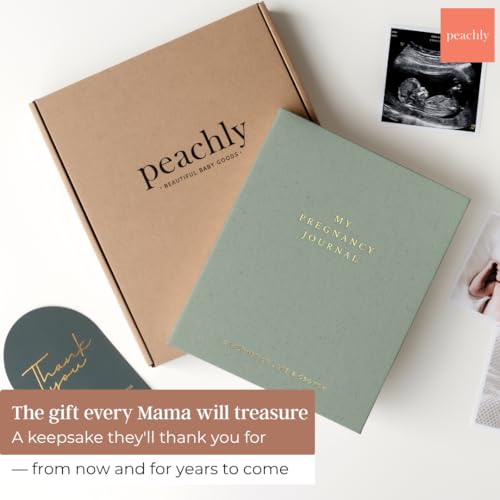 Peachly Pregnancy Journal for First Time Moms - Linen Memory Book (Sage) - color: Sage