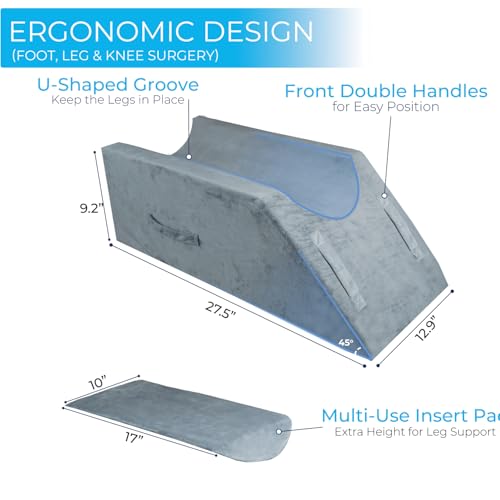 Leg Elevation Pillows for After Surgery, Wedge Pillow, Grey
