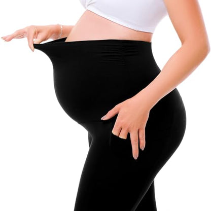 Walifrey Maternity Flared Leggings Yoga Pants - color: Red, size: Medium