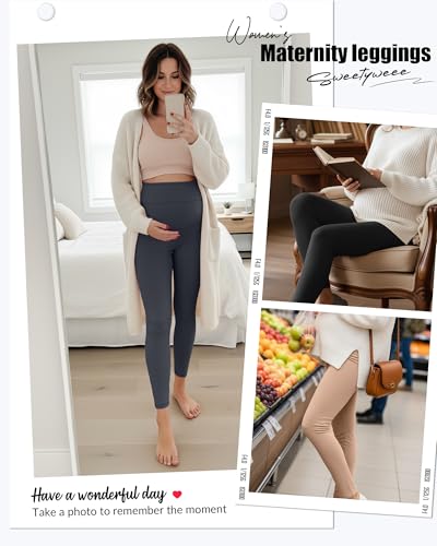 3 Pack Women's Maternity Lounge Pants - color: Black, Charcoal Gray, Khaki, size: Large