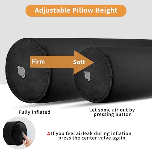 EULANT Inflatable Travel Body Pillow,Inflatable Long Body Pillow for Bed - color: Black