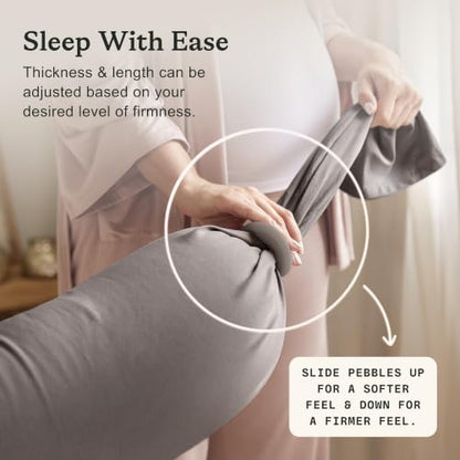 bbhugme Pregnancy Pillow Cover, Stone - color: Stone