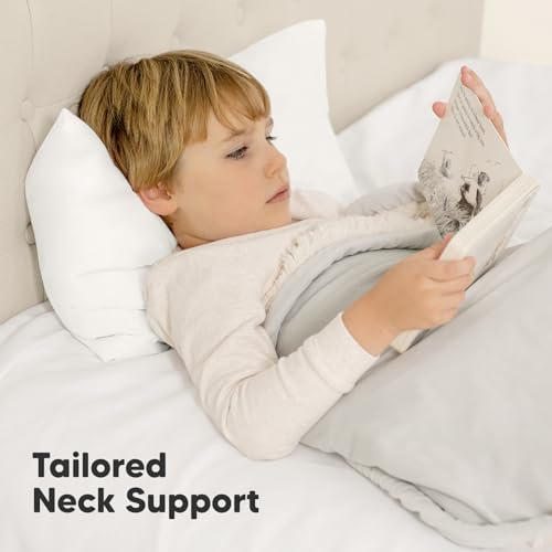 Toddler Pillow with Pillowcase, 10x18 My Little Dreamy Pillow (Soft White) - color: Soft White, size: Buddy 10x18