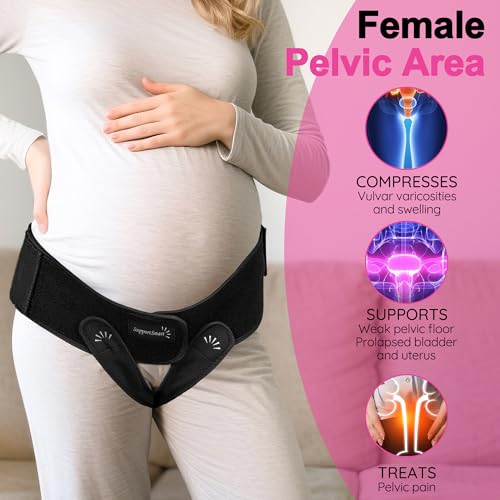 V3 Smart Maternity Belt 4 in 1 - Adjustable Pregnancy, Pelvic Support Belt, Hip & Vulva Support Belt, Comfortable Belly Band for Prenatal & Postpartum Relief, Soft & Breathable Fabric - size: Small/Medium
