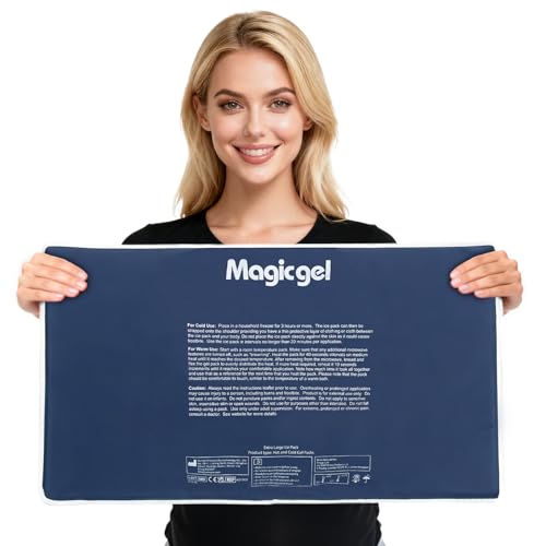 Magic Gel Extra Large & Reusable Ice Pack (15x23.5 inches, XL) for Maximum Back and Full Body Pain Relief from Injuries, Swelling, Bruises, Sprains | Ice Blanket for Sleeping & Physical Therapy - Gray - color: Gray, size: Extra Large