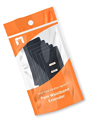 Adjustable Pant Waistband Extension - Instant Comfort, Pants Fit Again (Hook 5-Pack, Black) - color: Black, size: Hook