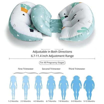 Adjustable Cotton Pregnancy Wedge Body Pillow, Maternity Pillow for Moms - color: Blue