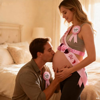 Vexillum Maternity Flower Sash Belly Belt Set(4pcs) - color: Flower#2