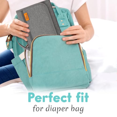 Kopi Baby Portable Diaper Changing Pad with Wipes Pocket, Modern Grey - color: Grey, size: Modern