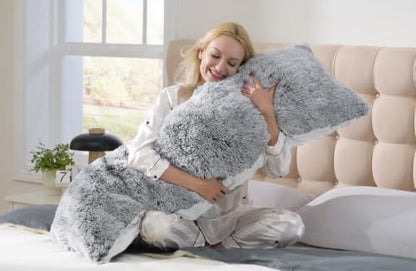 WSOFRLAC Fluffy Full Body Pillow,Long Pillow for Sleep,Gray 20x54 - color: Grey
