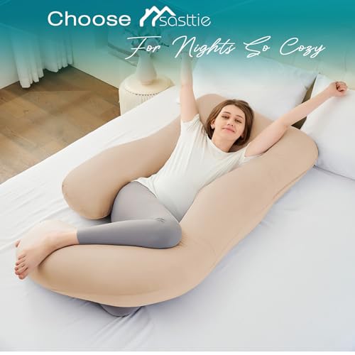 Cooling Pregnancy Pillows for Sleeping, 57'' Full Body Pillow, Beige - color: Beige, size: 57 Inch