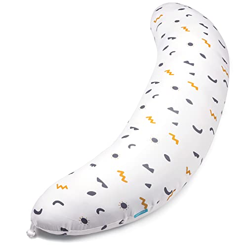 BYRIVER Firm C Shaped Pregnancy Pillows for Sleeping, Belly Hip Leg Knee Support Side Sleeper Body Pillow, Cuddle Snuggle Maternity Pillow, Zipper Cooling Jersey Cotton Pillowcase, Gifts for Mom - color: Sunlight, size: Large 39"(99CM)