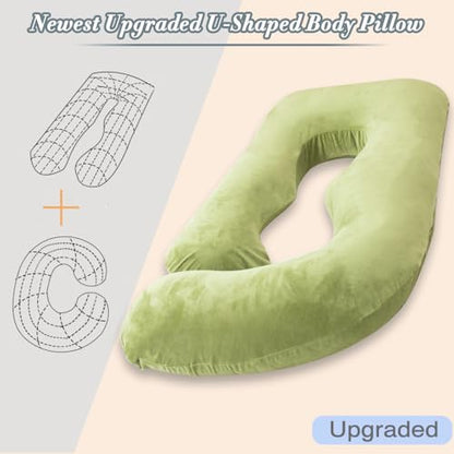60 Inch Pregnancy Pillow for Sleeping (Green) - color: Green