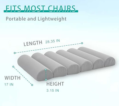 Ergonomic Lumbar Support Pillow for Office Chair,Adjustable Back Cushion - color: Light Grey