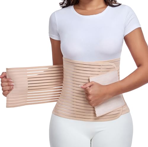 Postpartum & Post Surgery Abdominal Binder. Postpartum Belly Band - color: Beige-XL