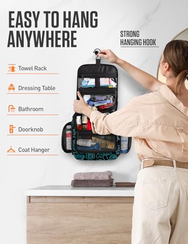 VENTURE 4TH Hanging Travel Toiletry Bag, 17 Compartments - Surfing Vibes - color: Surfing Vibes