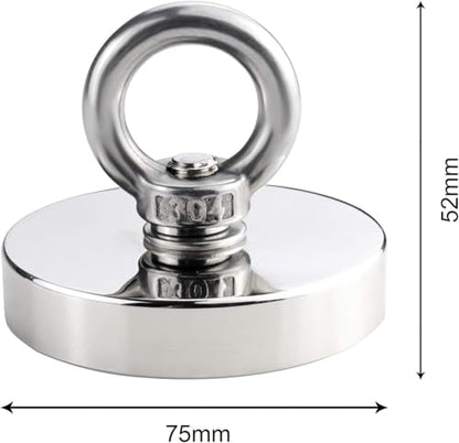 DIYMAG Fishing Magnet, 2.95 Inches Large Strong Magnets for Lifting 2 Pack - size: 75mm(2.95 inches)-2Pack, style: Single Hole