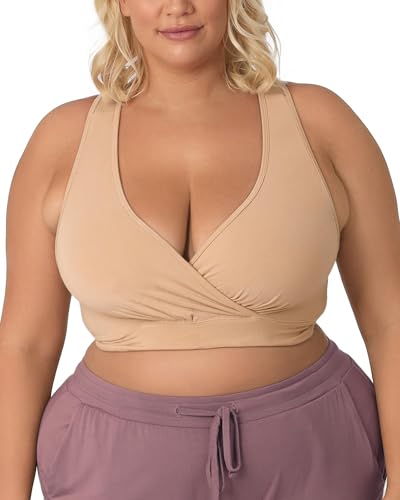 Kindred Bravely French Terry Racerback Nursing & Sleep Bra, Maternity Bra - color: Beige, size: Medium