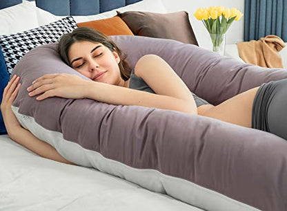 QUEEN ROSE Extra Long Pregnancy Body Pillow for Sleeping, Maternity Support - color: Purple