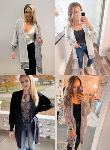 Sidefeel Cardigan Sweaters for Women 2026 Fall Outfits - color: Gray, size: Large