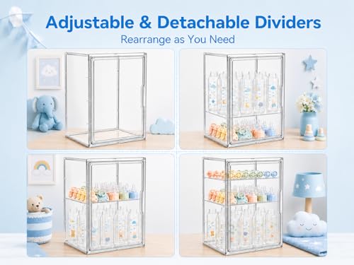 Baby Bottle Storage Organizer for Countertop Cabinet - size: Large: 14.2" x 10.7" x 10.7"