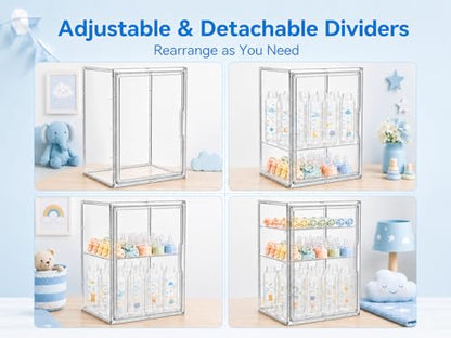 Baby Bottle Storage Organizer for Countertop Cabinet - size: Large: 14.2" x 10.7" x 10.7"