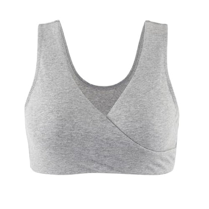 Women's Cotton Wireless Sleep Bra for Nursing and Maternity - color: Black+grey+ Apricot, size: Medium