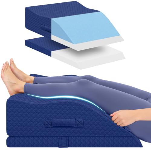 Elevation Pillows for Leg After Surgery, Adjustable Wedge Pillow, Blue - color: Blue