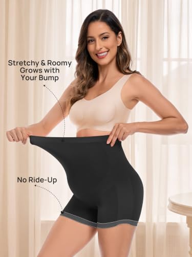 Summer Mae Maternity Shapewear Viscose Made from Bamboo Seamless for Dress - color: Black, size: Medium