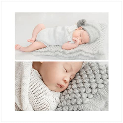 Zeroest Newborn Baby Photography Props Basket Filler Blanket (Gray) - color: Gray