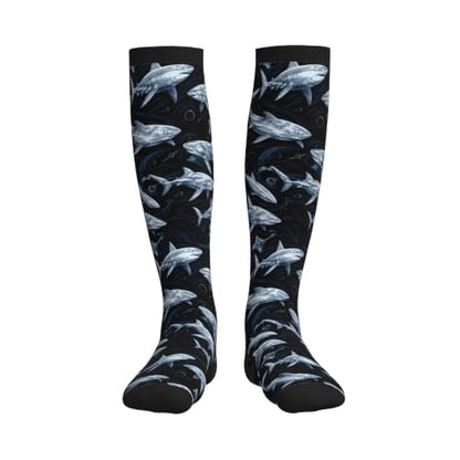 Compression Socks Women and Men 15-20mmHg-Circulation Support Socks for Athletic Running Cycling - color: Fish