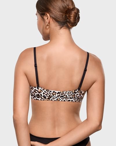 INLYRIC Women's Scoop Bralette No Padding - color: Desert Leopard, size: Medium