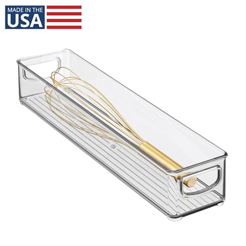 iDesign Slim Clear Plastic Storage Bin Organizer, Extra Long Narrow - style: Pack of 1