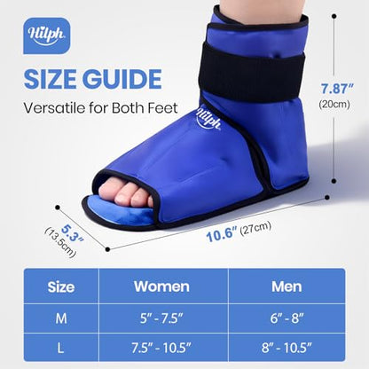 Hilph Foot Ankle Ice Pack Wrap for Injuries, Ice Boot for Surgery Recovery - size: Medium