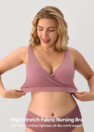 HBselect Maternity Nursing Sleep Bra for Breastfeeding Wireless Bralette - color: Black/Blue/Gray/Purplebean/Beige, size: XX-Large