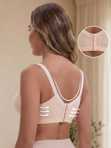 Allegra K Women Nursing Lace Trim Crossover Wireless Breastfeeding Bra - color: Beige, size: X-Large