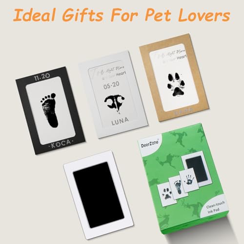 DeerZone Inkless Paw Print Kit,Dog Paw Print Kit,Dog Nose Print Kit - color: Black, size: Small-Medium 2 Pack