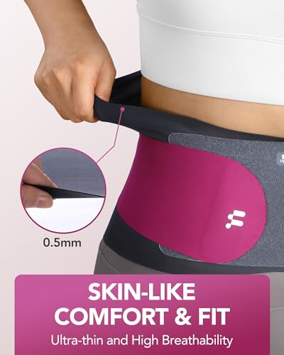 0.5mm Ultra Thin Back Brace for Women Men, All Day Comfort & Support - size: M, style: Rose