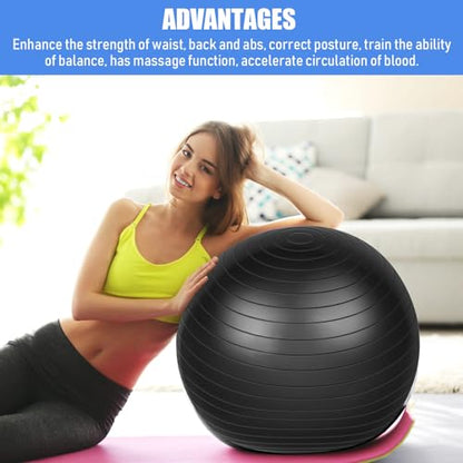 Leyndo 16 Pcs 26 Inch Yoga Exercise Ball Bulk with Pump - color: Black