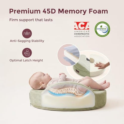 Momcozy Cozylite Nursing Pillow for Breastfeeding - Supportive Memory Foam - color: Light Green
