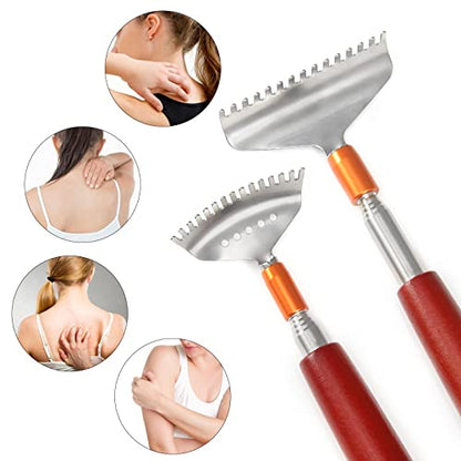 Back Scratcher with 2Pcs Detachable Claws & Massage Roller - size: 2 heads