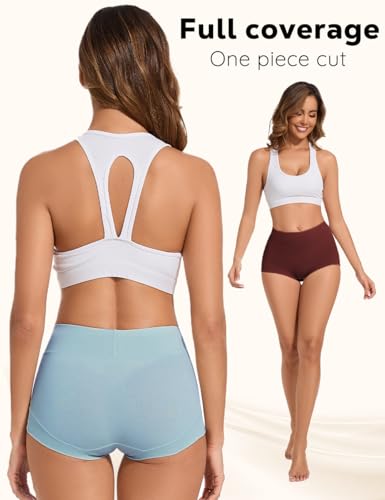 ALLBASE 5 Pack Womens Cotton High Waisted Full Coverage Underwear(Regular & Plus Size) - color: Multicolor-a1-5pack, size: Small