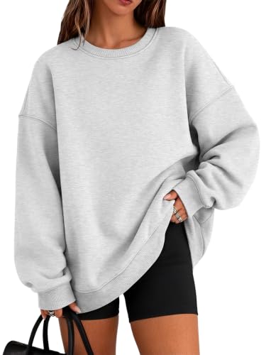EFAN Womens Oversized Sweatshirts Crewneck Casual Lounge Fall Outfits 2026 - color: Grey, size: Small