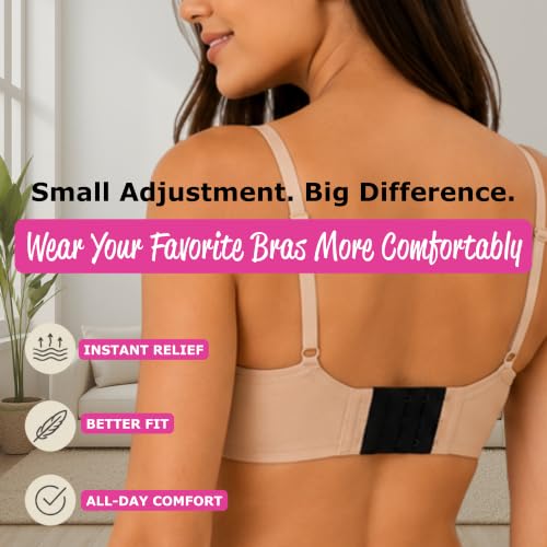Brah! Extender: 2 & 3 Hook Bra Extenders Strap, White/Beige/Black for Women - color: 3-hook Black, White, Beige