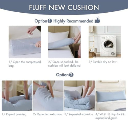 Madison Park Cooling Body Pillow for Side Sleeper & Adult 20"x 54" Blue - color: Blue