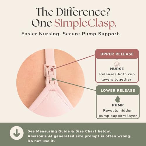 Simple Wishes Pumping Bra Hands Free, Nursing Bra for Breastfeeding - color: Ballet Slipper, size: Small