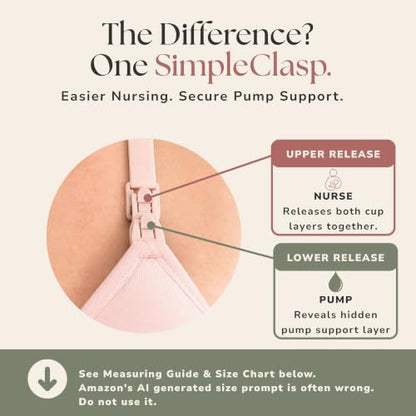 Simple Wishes Pumping Bra Hands Free, Nursing Bra for Breastfeeding - color: Ballet Slipper, size: Large