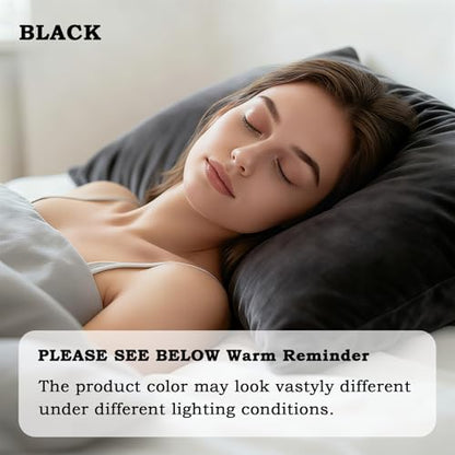 Set of 2 Brushed Microfiber Pillowcases 20x26 inch Black - color: Black, size: Standard